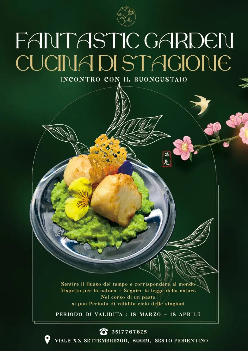 Un piatto del menù di primavera del ristorante